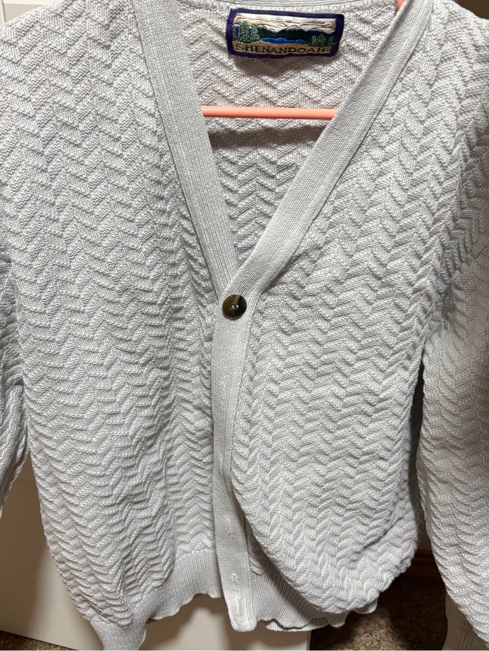 Women's White V-Neck Button Cardigan Sweater